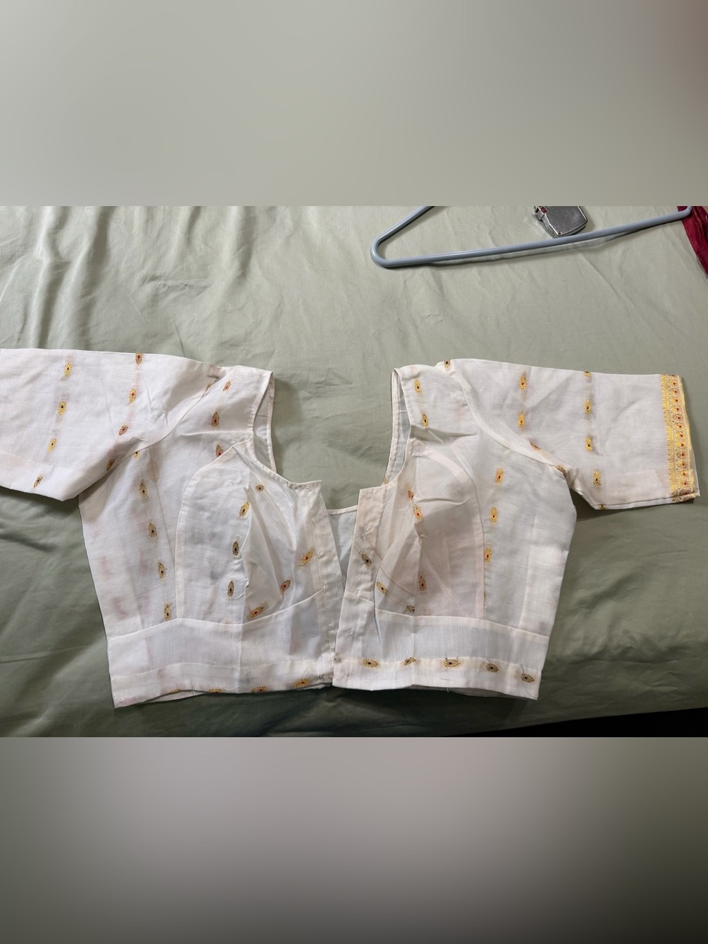 White Embroidered Cotton Blouse